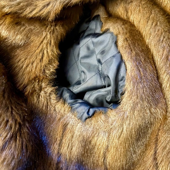 Denim&Co Black Teddy Coat with Brown Faux Fur Trim - Picture 9 of 11